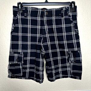 Wrangler Boys Performance Comfort Flex Waist Plaid Cargo Shorts Size 14 Husky